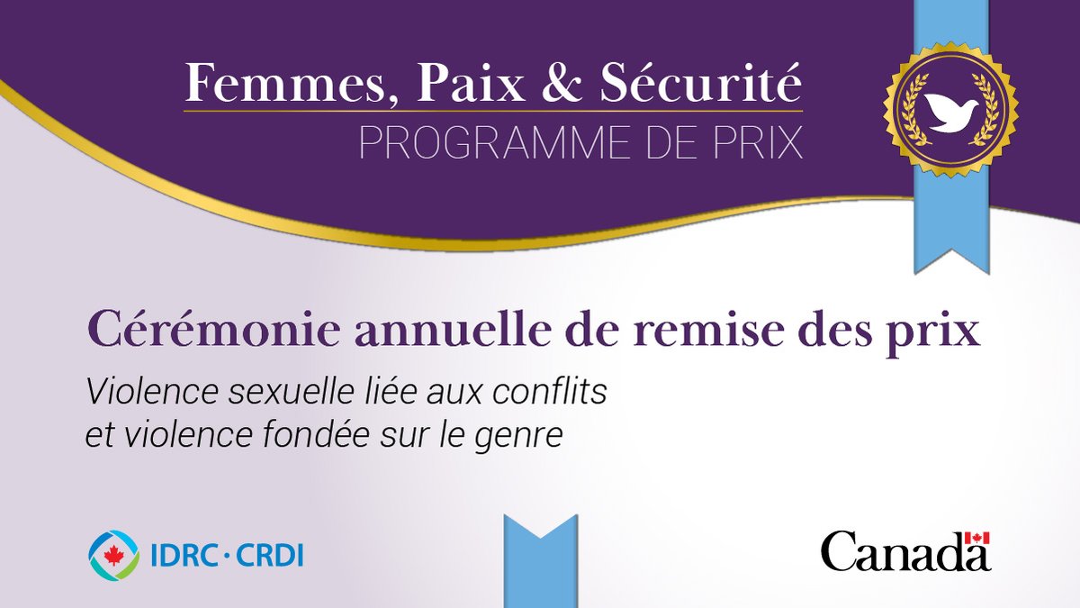 📢 À partir de 10h00 (HE) le 2 mai: La cérémonie des #PrixFPS. Joignez-vous à nous pour reconnaître les lauréats et découvrir leurs remarquables contributions à répondre à la violence sexuelle liée aux conflits, et la violence fondée sur le genre. 👉ow.ly/8OEj50Rr9Qk