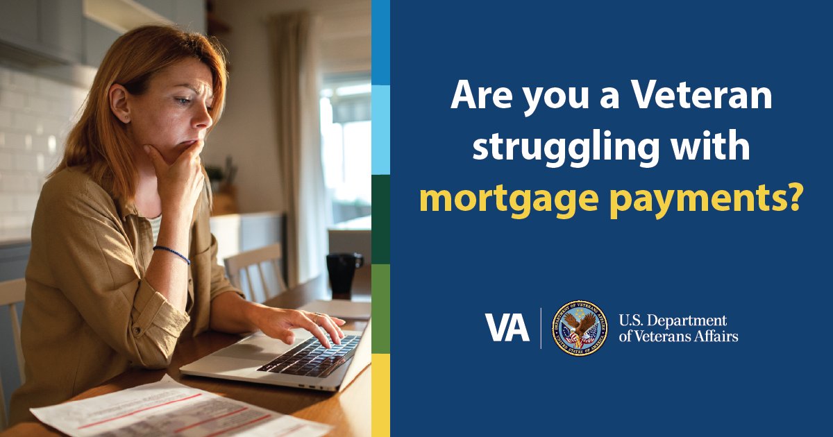 If you're a Veteran having trouble making mortgage payments, remember: You're not alone, and help is available! Contact your mortgage company ASAP – they can work with you on options to help keep you in your home. Learn more: va.gov/housing-assist…