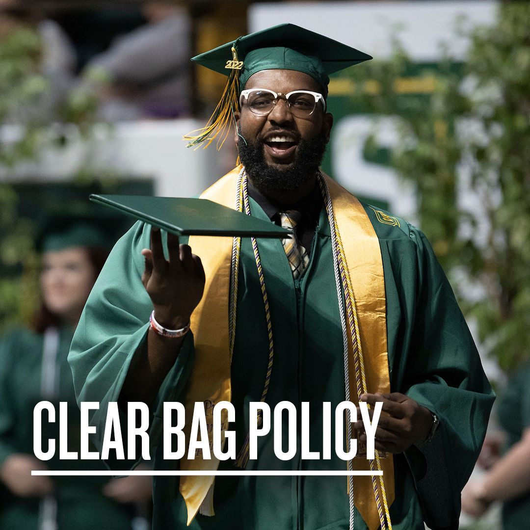 With spring graduation ceremonies around the corner, take note of the University Center's clear bag policy! Guests attending commencement ceremonies should note the University Center's policies and prohibited items located here: southeastern.edu/commencement. #LionUp #graduation