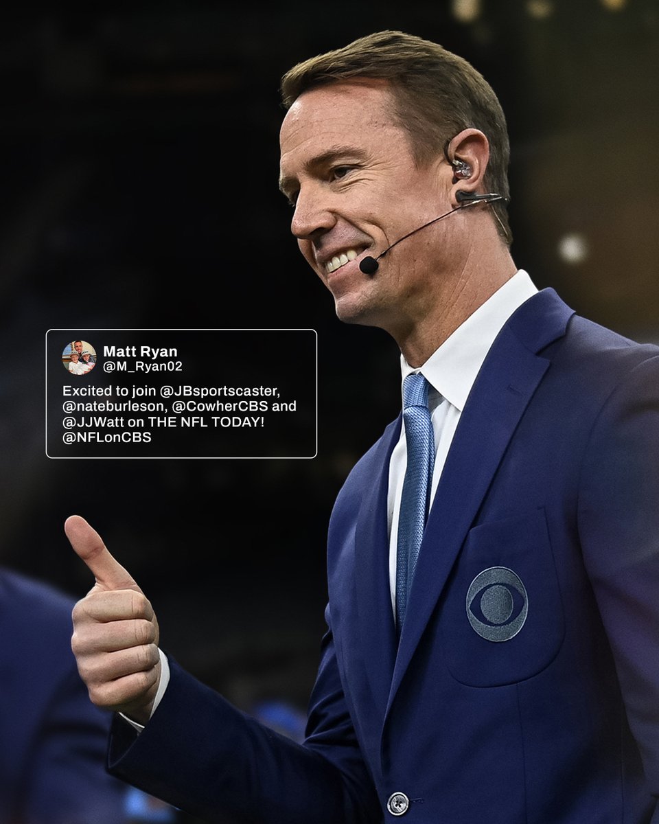 Our guy, @M_Ryan02, is hopping in the studio for THE NFL TODAY on @NFLonCBS! Congrats, Matt! 👏👏
