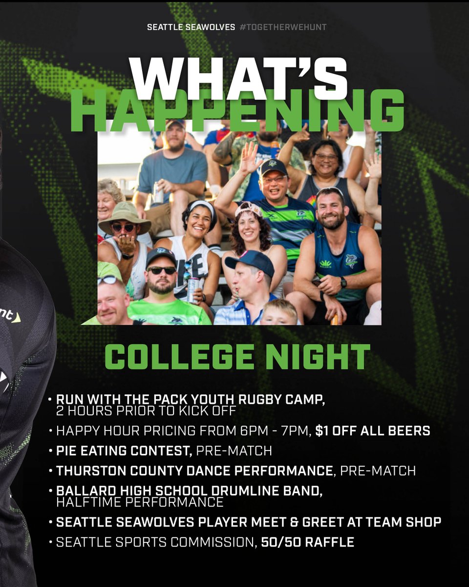 This week our Seawolves will take on the @anthemrugby for COLLEGE NIGHT! 🏉🎉

🎟️➡️ bit.ly/4diTxtJ

📍: @StarfireSports
⏰: Fri, May 3 7:30pm PT
📺: Fox +13 / The Rugby Network

@usmlr | #TogetherWeHunt #RunWithThePack #SeawolvesFamily #CommunitySpirit