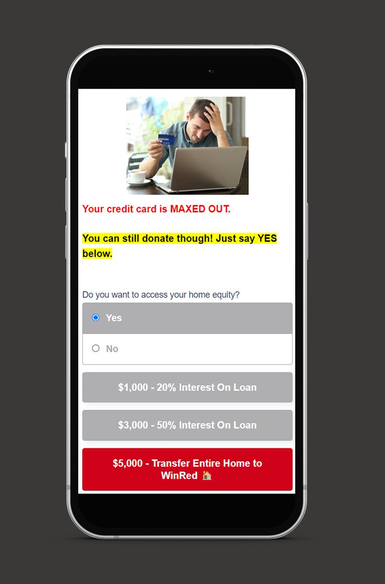 Times are tough in the Biden economy...Do you wish you had more money to give to your favorite candidates? Well, @WINRED has a solution for you! 😎 With just a few clicks, you can access your Home Equity!