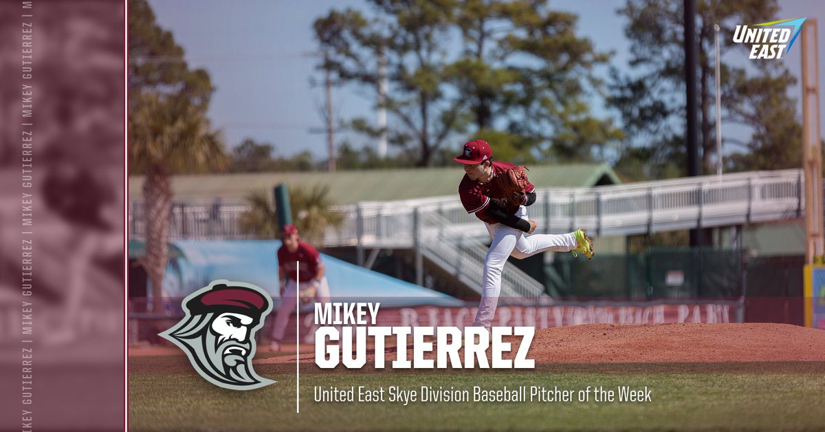 Congratulations to @cairnbaseball freshman pitcher Mikey Gutierrez on being named the @gounitedeast Skye Division Baseball Pitcher of the Week for the final weekly award of the season. #PursueExcellence #CairnBB #Brotherhood
