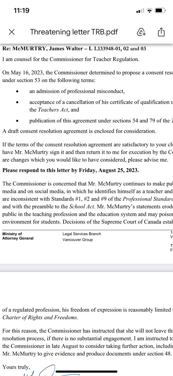 2 days to go before my investigation meeting with my regulatory body (TRB). I still don’t know most of the evidence against me. I was asked to admit to professional misconduct and agree to cancellation of my certificate before being heard (see below).