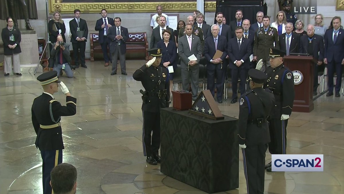 The late Colonel Ralph Puckett Jr., the last surviving Medal Of Honor recipient from the Korean War when he passed away at age 97 on April 8, is the eighth person to lie in honor in the U.S. Capitol Rotunda and the second with their remains in an urn.