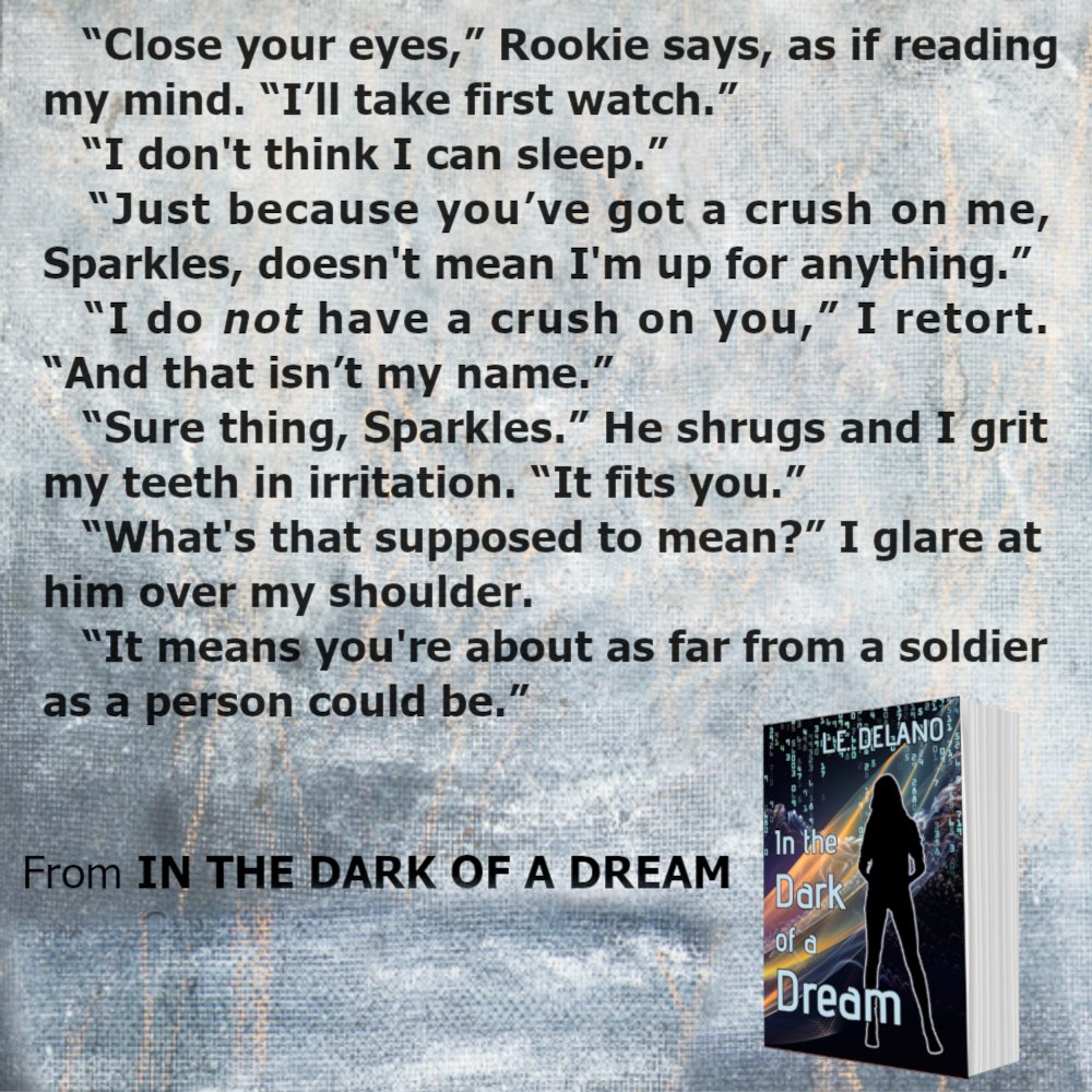 J.J. and Rookie aren't exactly enemies, but there was some definite dislike going on before they both warmed up to each other (not long after this exchange 🙂). IN THE DARK OF A DREAM is out now! #YA #YAbooks #NewRelease tinyurl.com/vawkaj3y