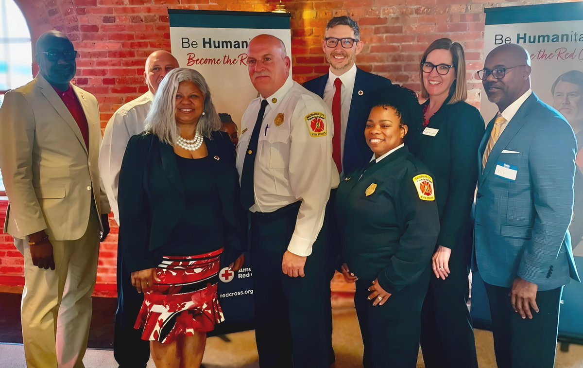 The Baltimore City Fire Department received the Community Service Volunteer Award from the American Red Cross, presented by Dale Kunce, CEO of the American Red Cross Region.