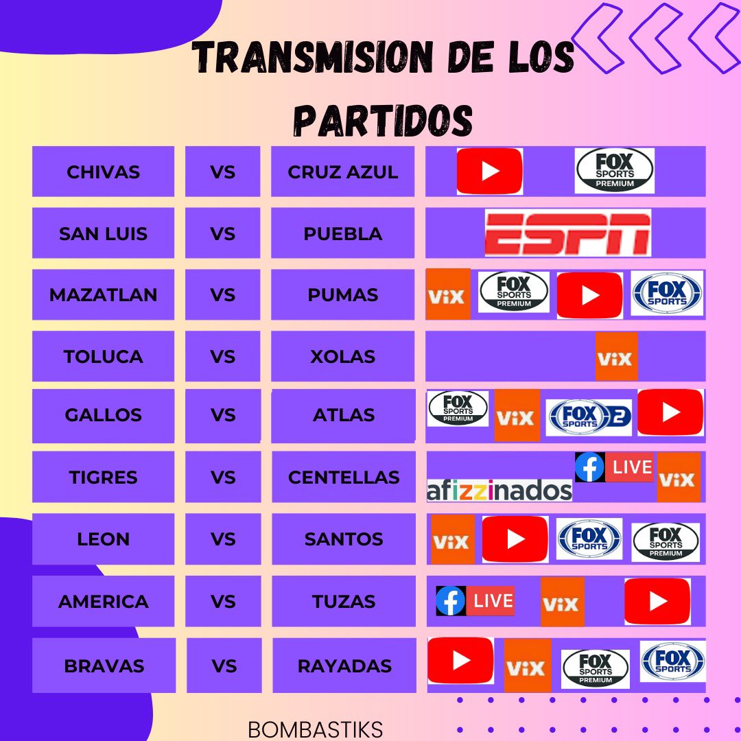 ¡NO TE PIERDAS NINGUN PARTIDOOOO!

TELEVISORAS Y CANALES LISTOS PARA ESTE NUEVO TORNEO.

Jornada 16 del #clausura2024

#femenil #futbol #ligabbvamxfemenil #transmision #futbolistasmexicanas #futbolfemenino #canales #horarios #torneo #clausura #jornada16 #2024 #partidosfemeninos