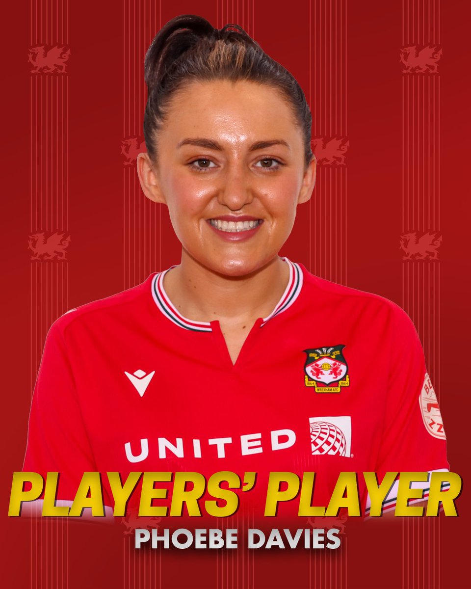 The Players' Player of the Season Award for @WrexhamAFCWomen goes to Phoebe Davies 🥳 🔴⚪️ #WxmAFC