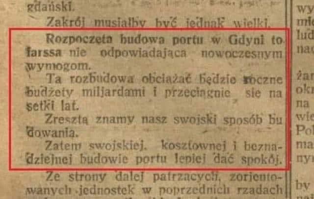 „Budowa portu w Gdyni”, „Dziennik Bydgoski”, nr 175, 3 VIII 1923 r. Tak bez związku z czymkolwiek. #TakDlaCPK
