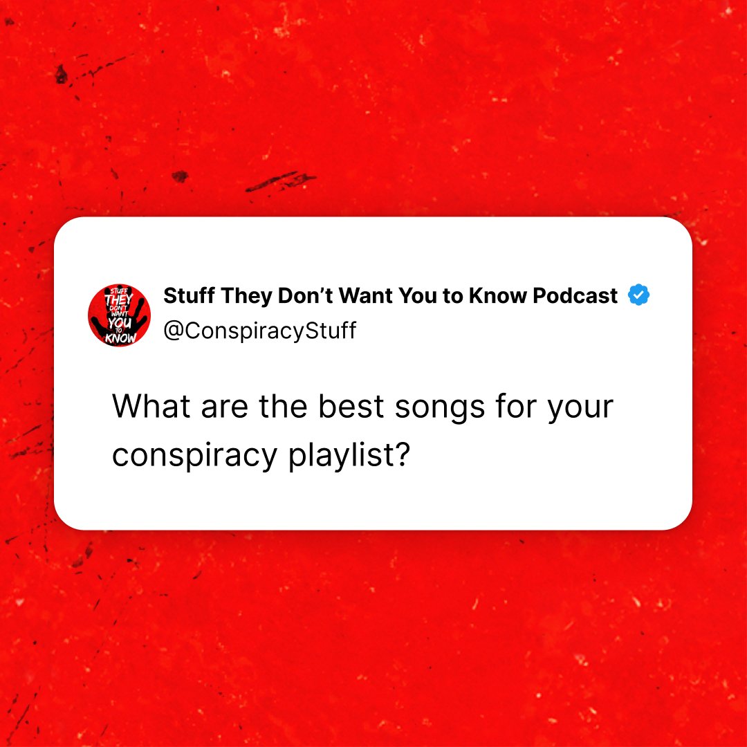 Let's kick this week off with some conspiracy tunes, shall we?