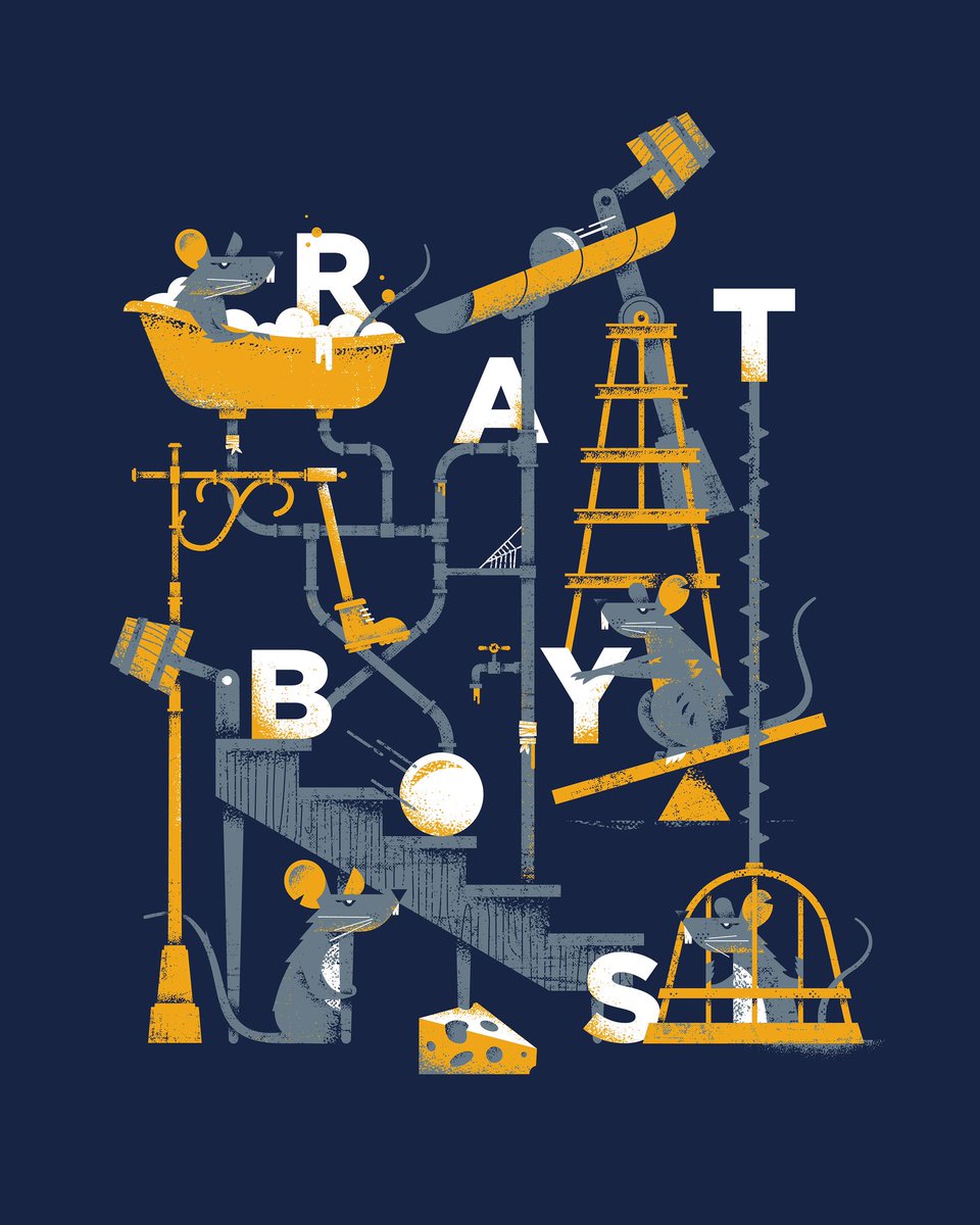 I drew these four rude dudes for my sweet friends in <a href="/Ratboysband/">Ratboys</a>. Tour with The Decemberists starts tomorrow, go get yaself a Mousetrap tee. 🐭