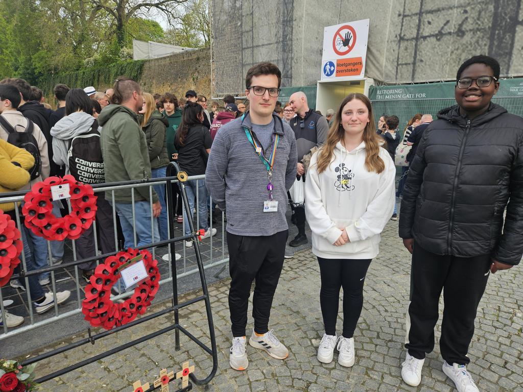 Laying our wreath during the Last Post Ceremony at Menin Gate. #TRFSYpres2024