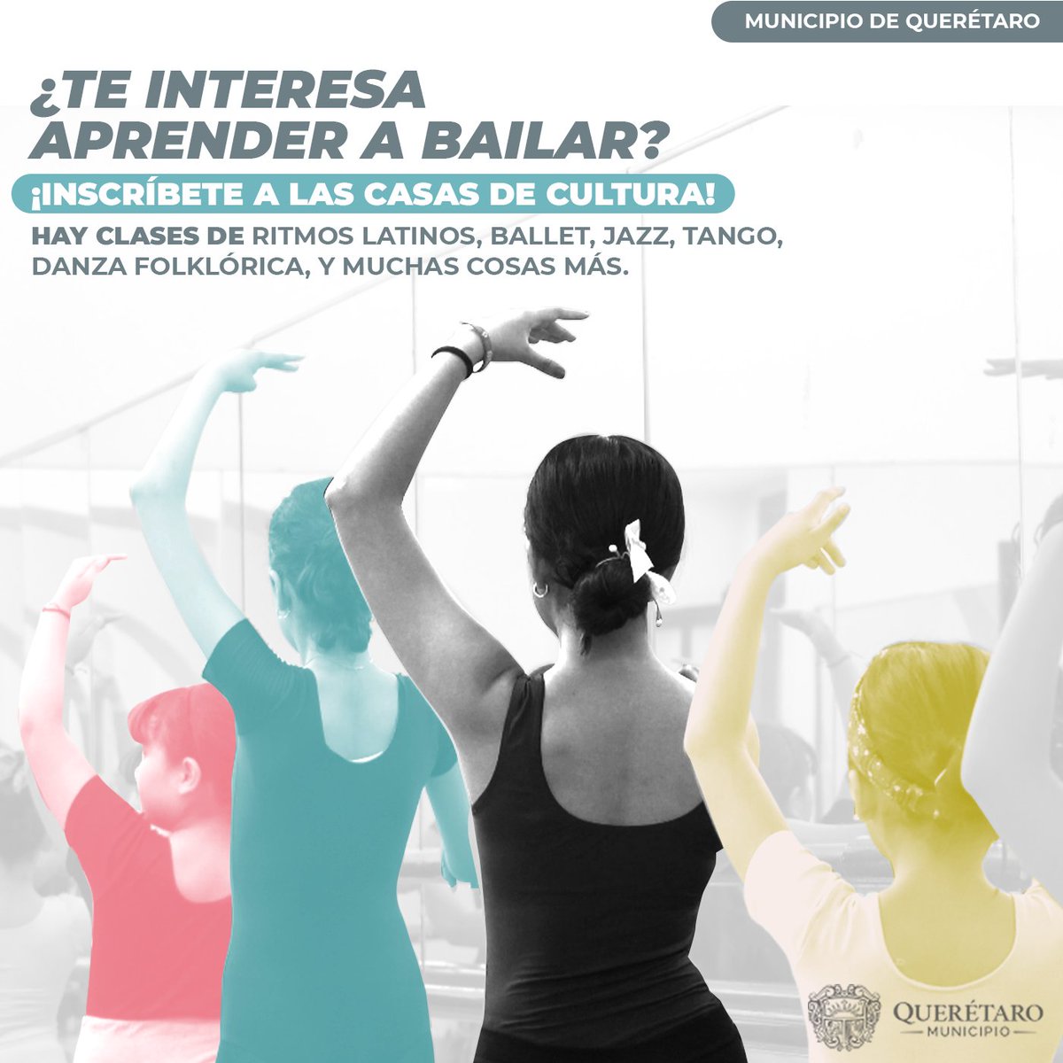 Nuestras casas de Cultura se vuelven mucho más alegres cuando escuchamos a los grupos de danza practicar. Hoy que es #DíaInternacionalDeLaDanza te invitamos a descubrir los talleres culturales que tenemos para ti. municipiodequeretaro.gob.mx/talleres-cultu…