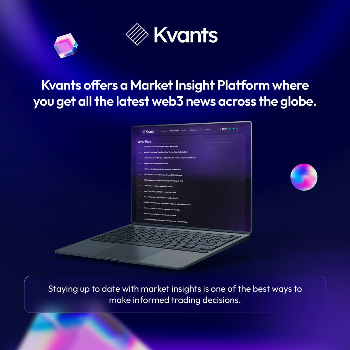 With the @KvantsAI Market Insight Platform, you gain timely access to the latest developments and pertinent news within the #web3 industry.

One of the key metrics integrated into our quantitative trading strategy algorithms involves monitoring the most recent insights from the…