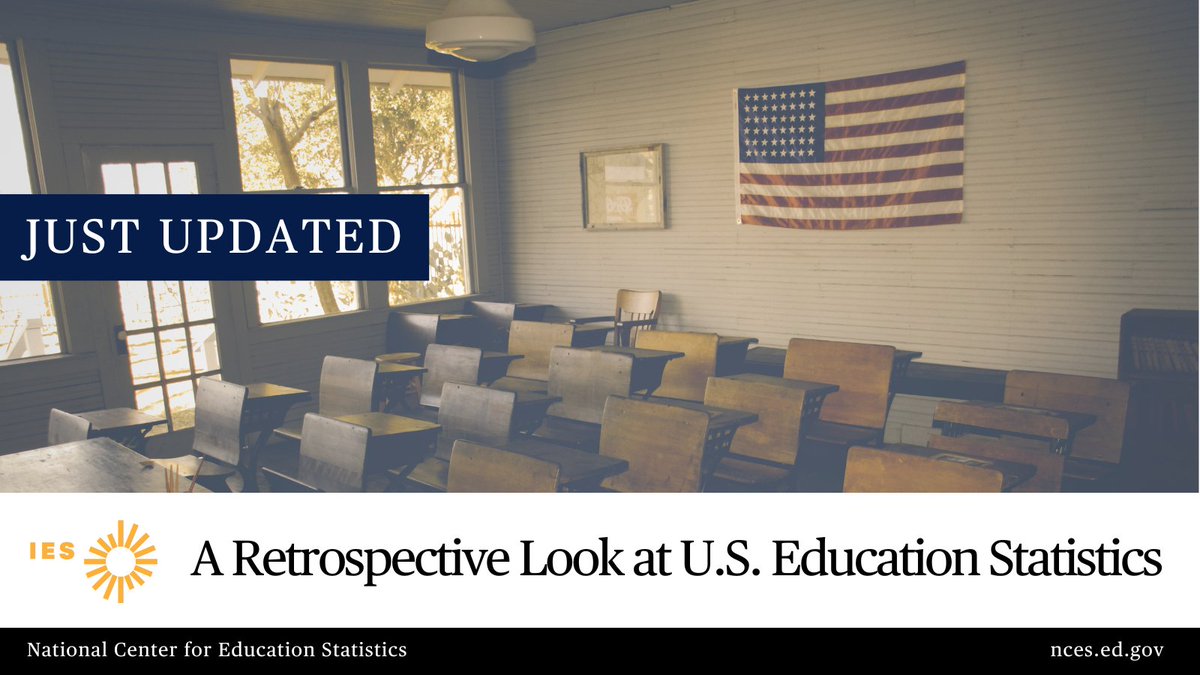 Explore the rich history of NCES & federal #EdStats in our UPDATED report, A Retrospective Look at U.S. Education Statistics. Learn what each stat measures, how the stat has been collected over the years, & what the data reveal about the stat: nces.ed.gov/surveys/annual…