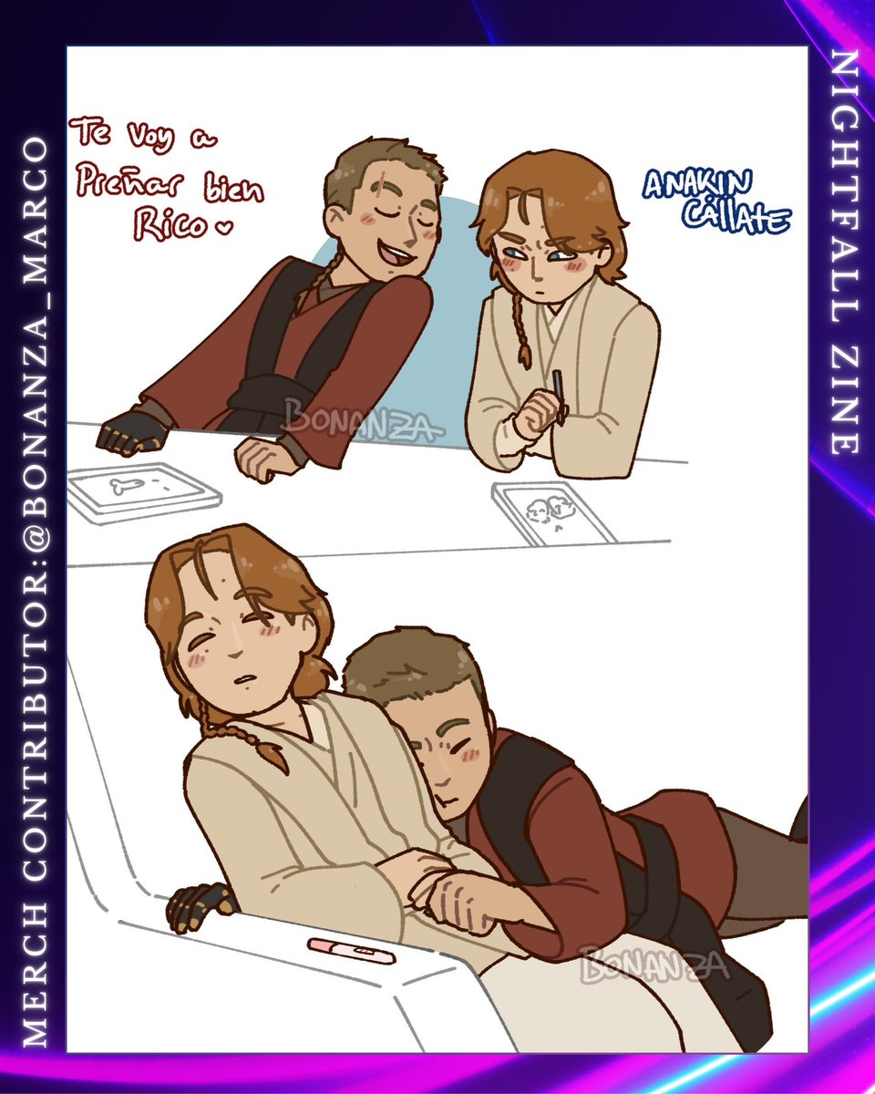 ✨Nightfall Zine merch artist: @bonanza_marco “If he could teach Anakin one thing, it would be to slow down enough to hear that insistent sound, sometimes no more than a whisper, that said, ‘follow this.’” Jedi Quest, Jude W.