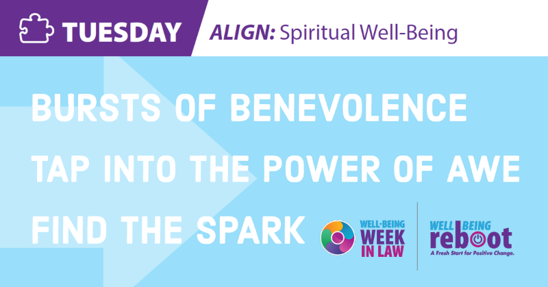Tuesday of #WellBeingWeekInLaw highlights spiritual well-being. Explore Tuesday's well-being activities here: bit.ly/44BExDH

#MentalHealthAwarenessMonth #MentalHealth #LawyerWellBeing #AttorneyEthics #LawPractice
