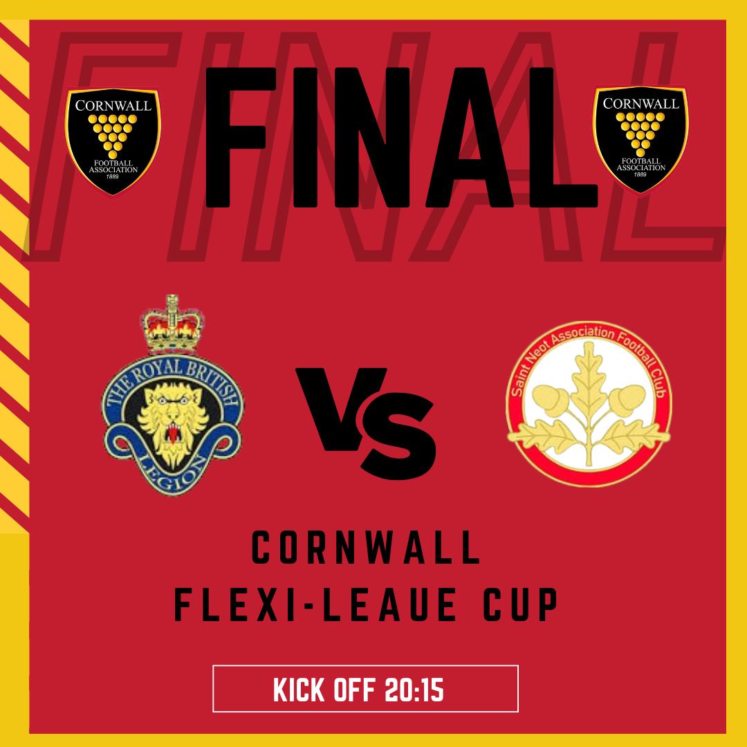 We're here ready for the Flexi League Cup Final between @rbl_fcnewquay 🆚 @StNeotAFC - kicking off at 8:15pm ⚽🏆

#cornwallfootball
