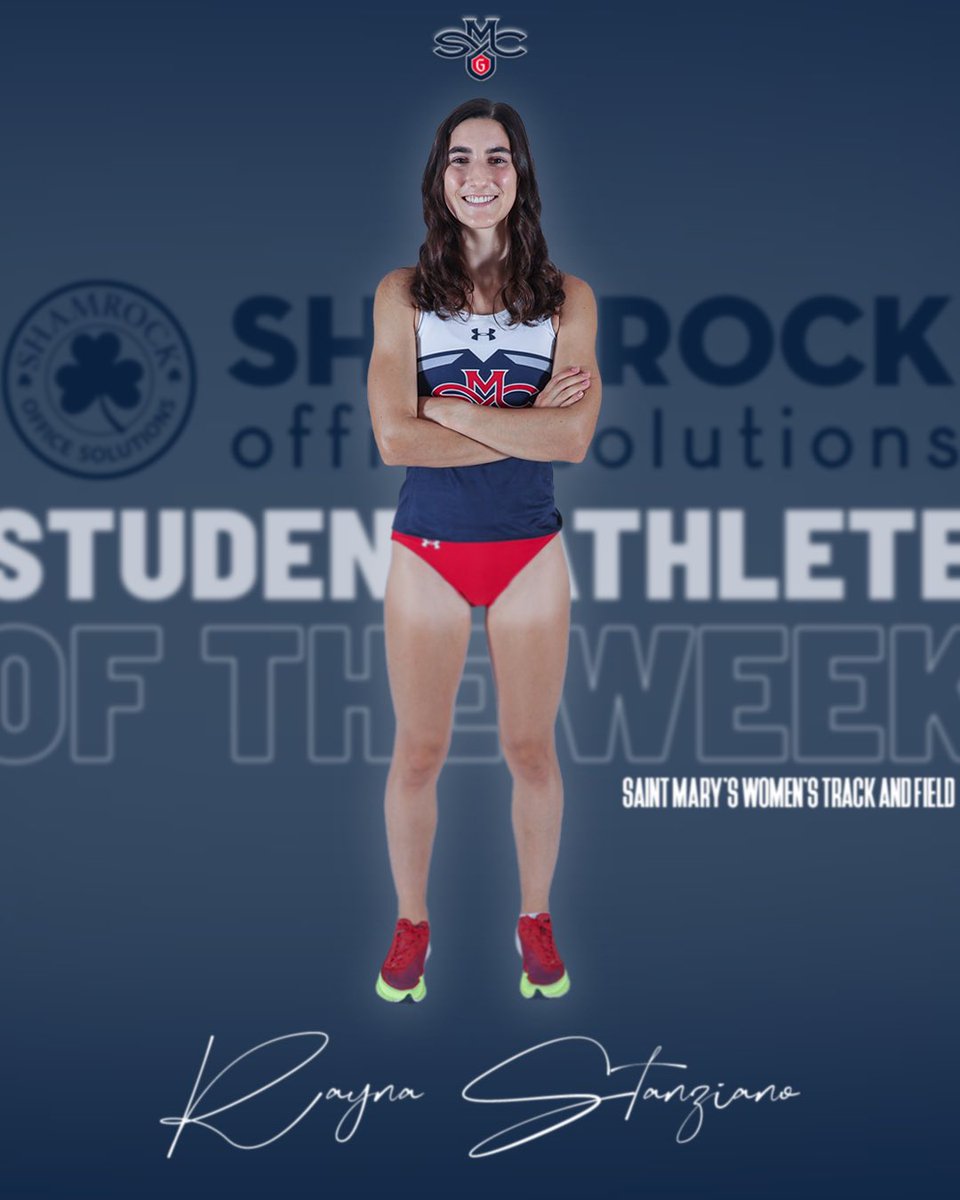 Way to go Rayna 🙌

Congratulations to Rayna Stanziano who has been named Shamrock Office Solutions Student Athlete of the Week after her performance at the Payton Jordan Invitational!

🔗 tinyurl.com/vh6ks6yu

#GaelsRise