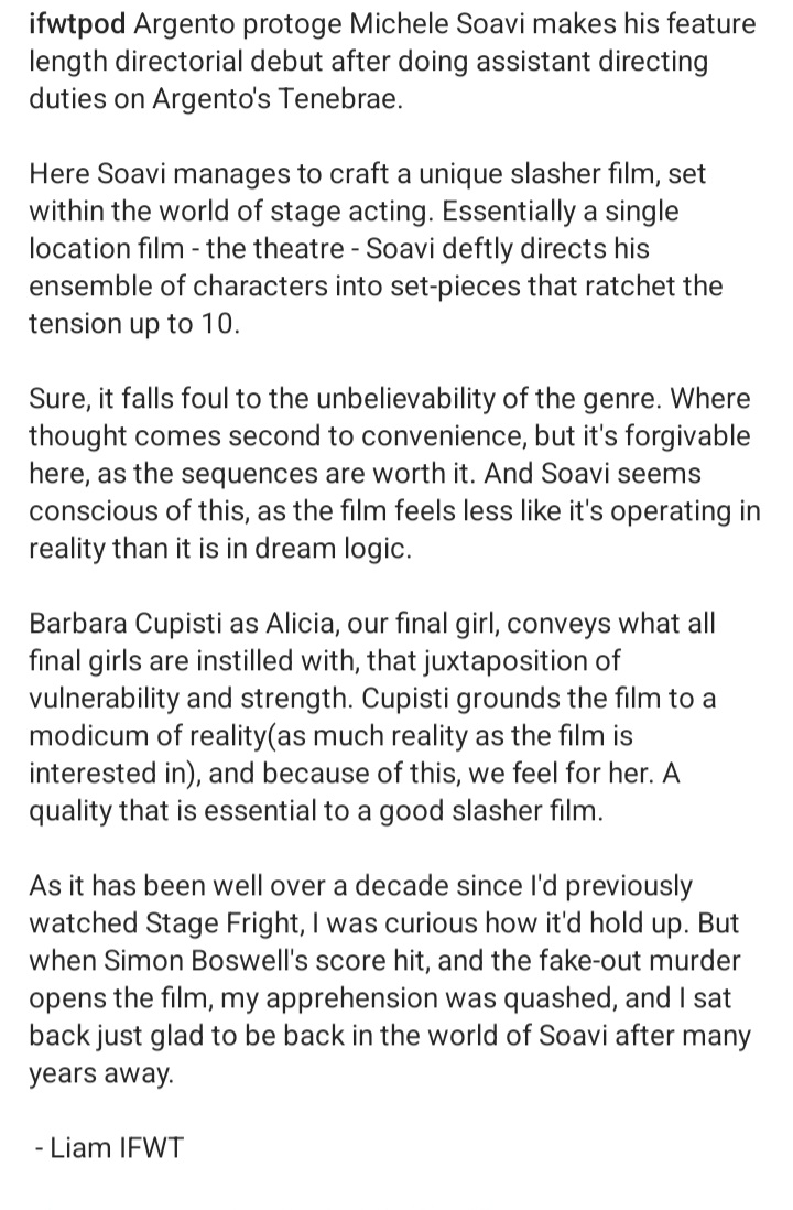 My review of Stage Fright over on Instagram(click pic to expand)🍻