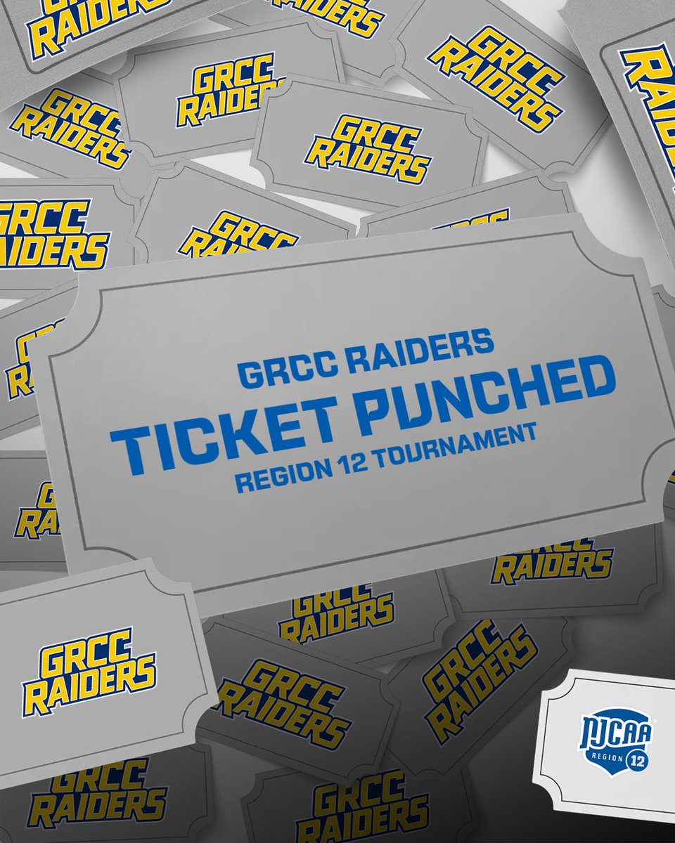 ⚾️ | They're dancing AND hosting a first round series! The MCCAA North Champion GRCC Raiders have punched their ticket to the Region XII Division II Baseball Tournament! Tournament Website njcaaregion12.org/tournaments/bs…