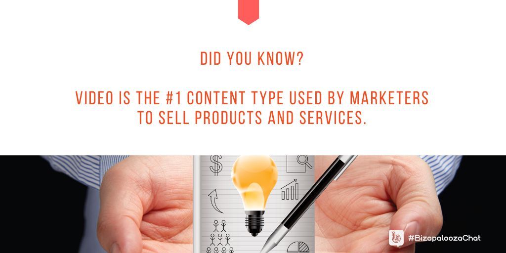 Did you know?

💡 Video is the #1 content type used by marketers to sell products and services. 

Source: @HubSpot #smallbusiness #contentmarketing #sales #marketing #videocontent #BizapaloozaChat