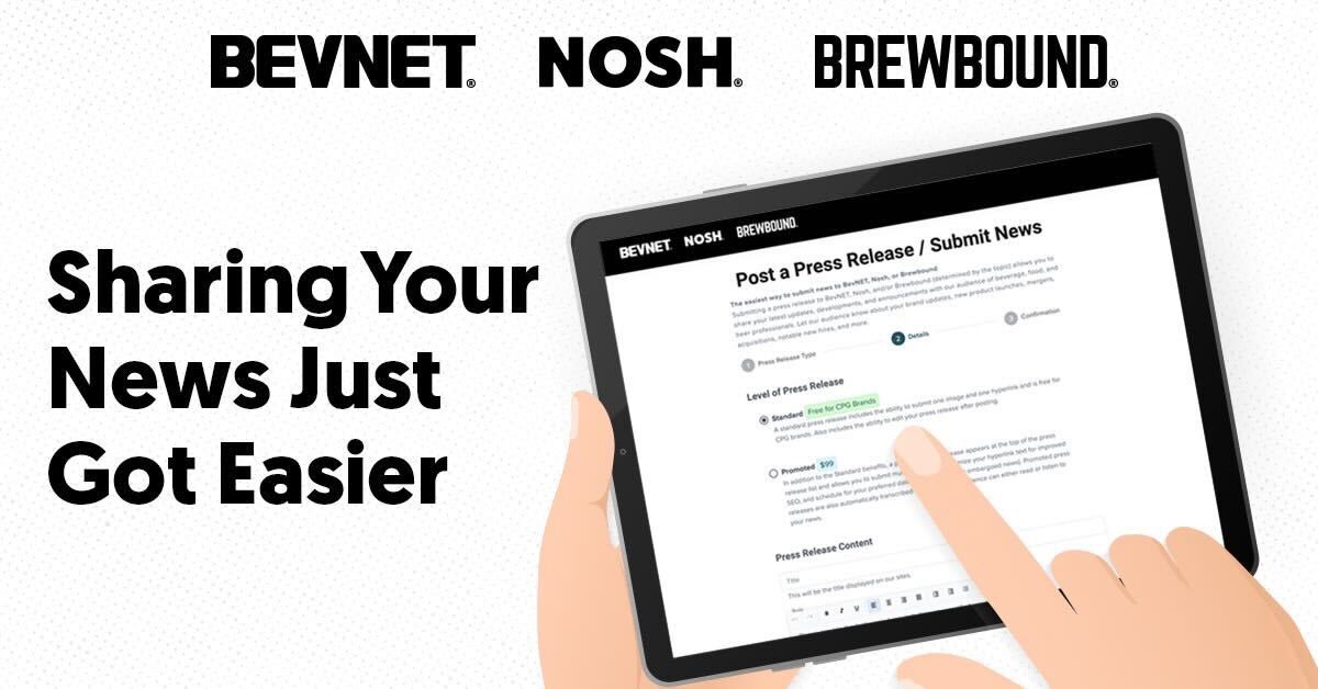 Sharing your news & press releases just got easier. We're excited to announce the launch of our new Press Release Portal across BevNET, @noshdotcom, and @Brewbound! Learn more 👉 bevnet.com/news/2024/bevn…