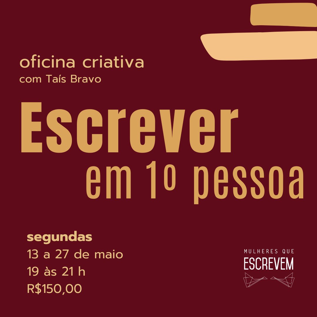 Inscrições abertas para a Oficina criativa: Escrever em 1º pessoa!

+ informações: docs.google.com/forms/d/e/1FAI…