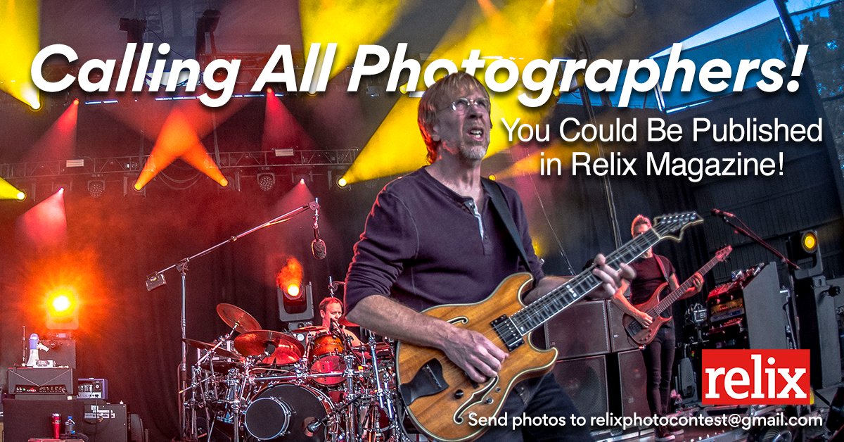 Here’s a chance to share your concert photos with other fans! Send your picture to Relix and you could be featured in our impending publication. The winning photo will be included in the next issue of Relix Magazine, picked by @jayblakesberg. Enter ▶️ relix.com/fanphotocontes…