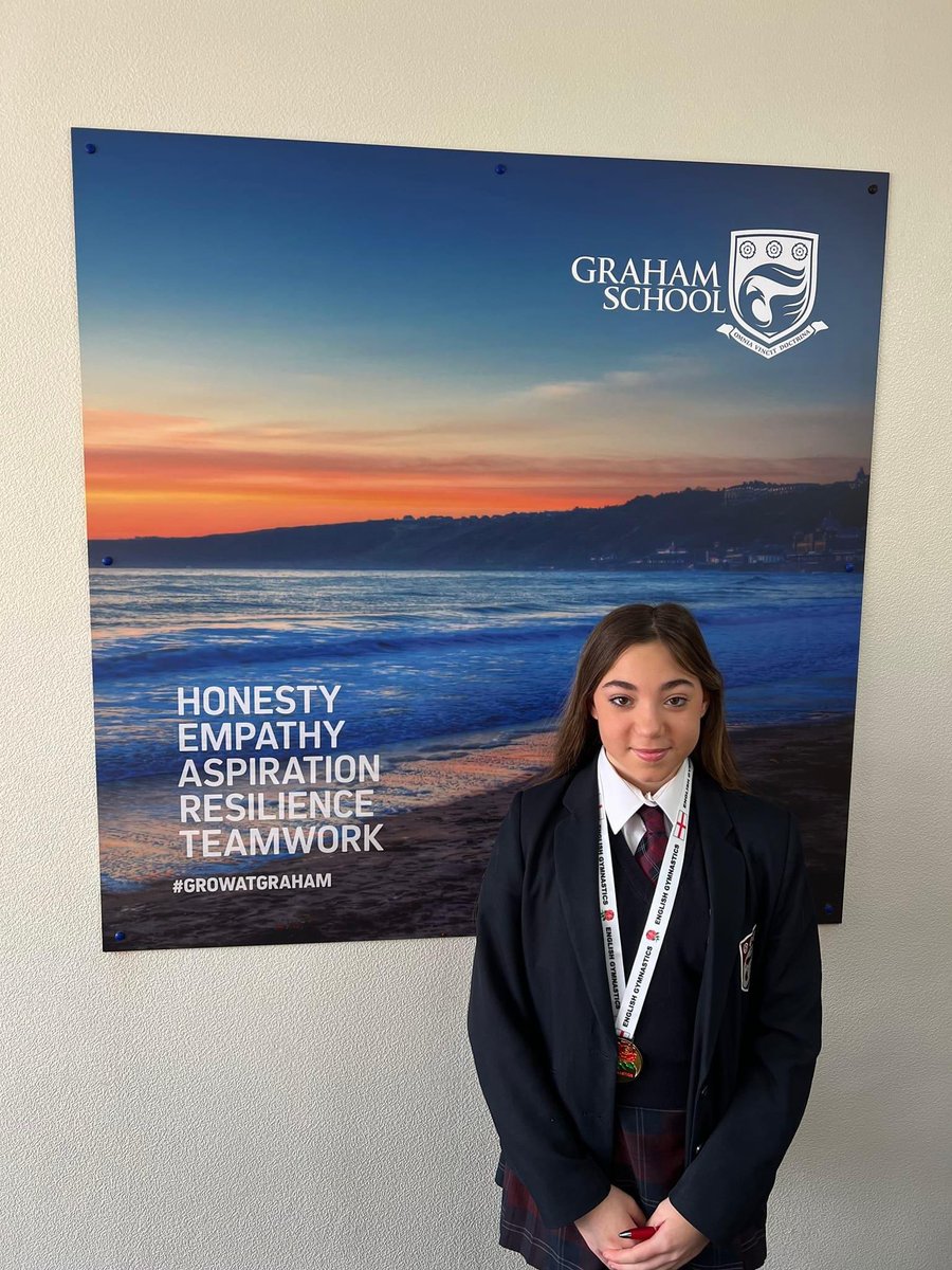 Congratulations to Eliza in Y8 who was part of the winning team at this weekend's English Gymnastics Championships in Newcastle. She has great dreams for the future! Well done Eliza! #Aspirations #Gymnastics ⭐⭐⭐❤❤❤⭐⭐⭐🎖🏅🥇#TeamGraham