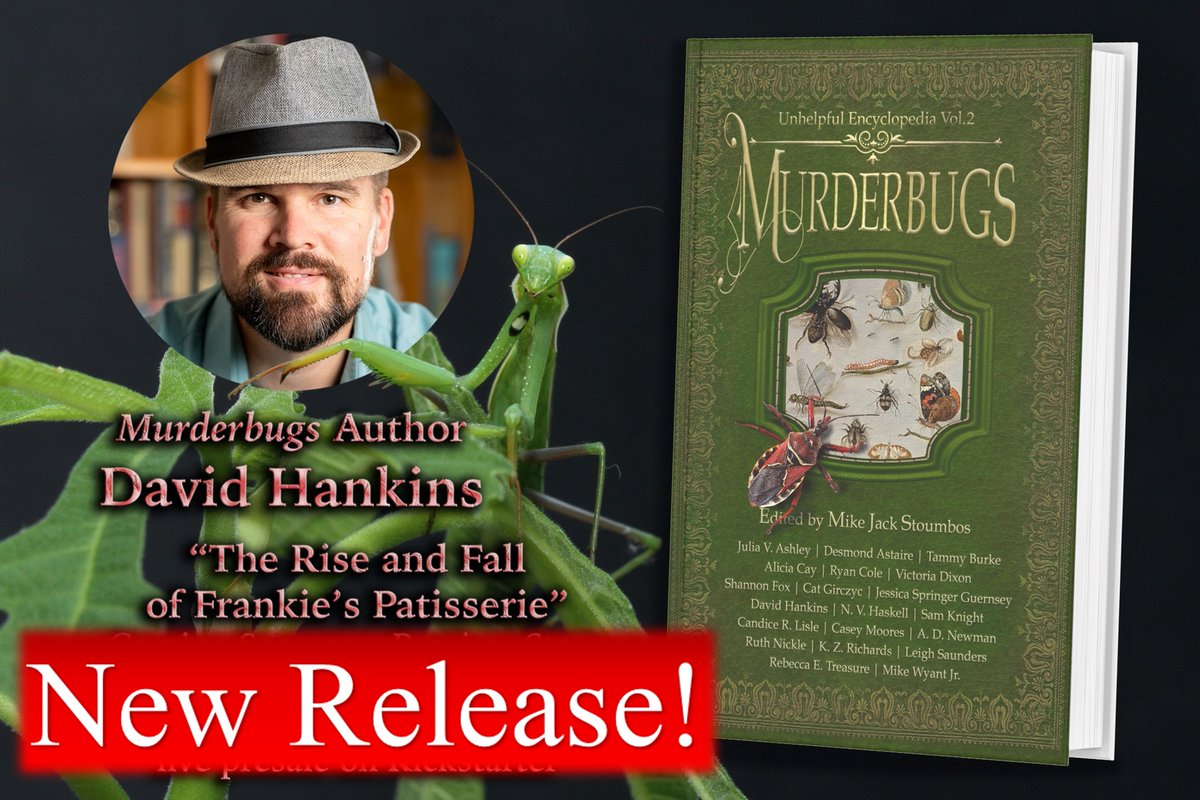 New Release! Murderbugs is a delightfully irreverent anthology sure to make you laugh. My story "The Rise and Fall of Frankie's Patisserie" is a noir/SF/comedy/cosmic horror (how's that for a mashup?).

Available here:
a.co/d/3B20Lgo

#newrelease #murderbugs <a href="/MJStoumbos/">Mike Jack Stoumbos (Science Fiction Author)</a>