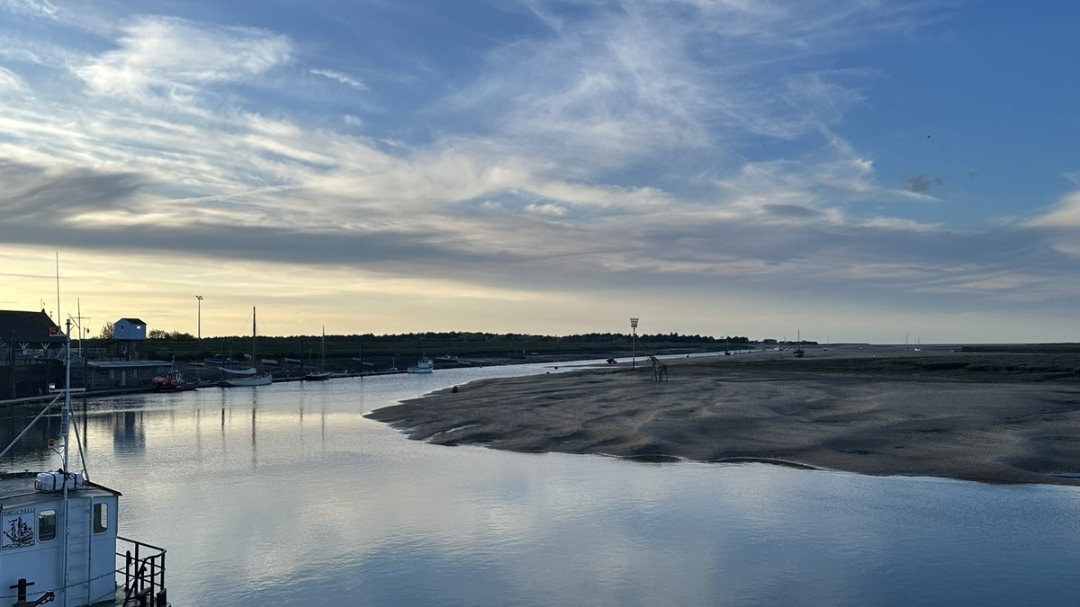 Sky reflected in the channel at Wells-next-the-Sea this evening.