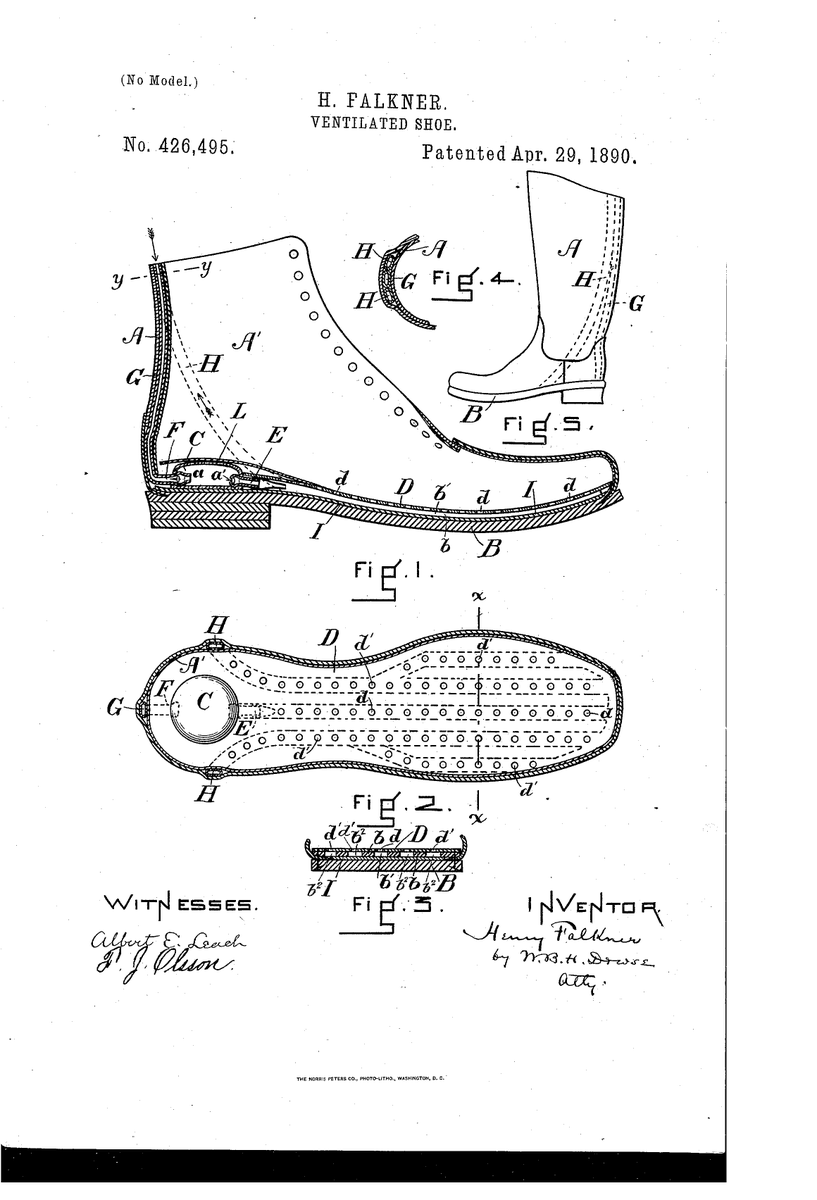 On this day in 1890, Henry Faulkner received the patent for the ventilated shoe. 

patents.google.com/patent/US426495

#henryfaulkner
#americanhistory
#BlackHistory 
#blackinventor
#onthisday
#April29th