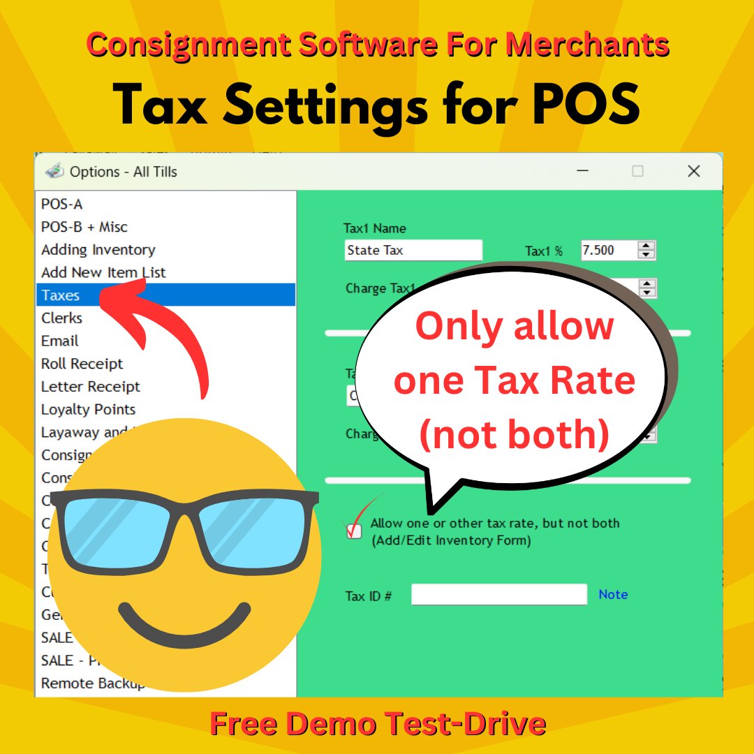 Thrifting Software:  Only allow one tax rate (not both) to be applied to inventory

rjfsoft.com

#consignment #consigning #consign #resale #upcycled #recycled #thrift #thrifting #software #refashion #recycledfashion #fashionresale #preloved #upscaleresale #reselling