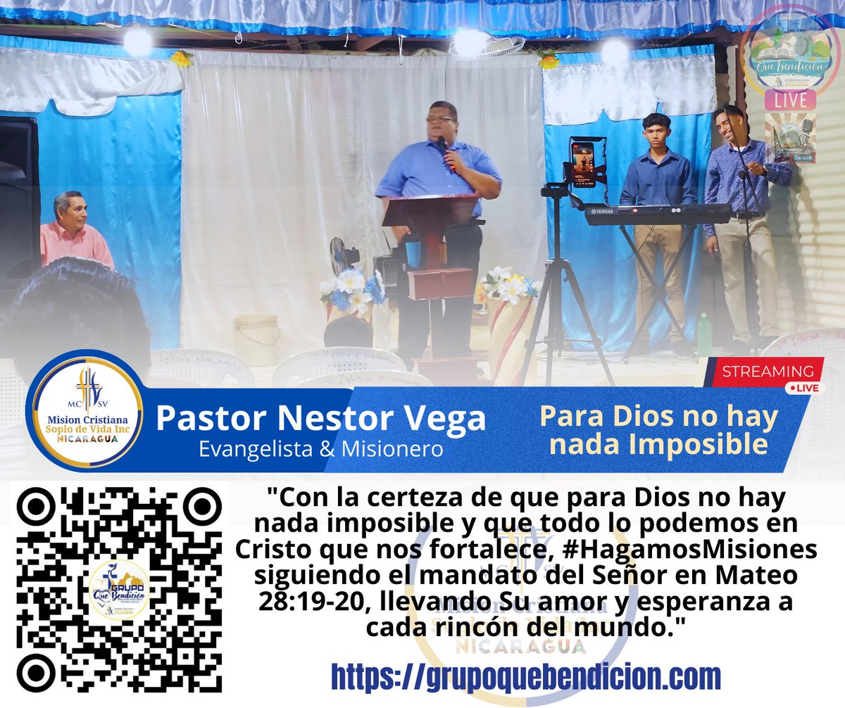 Bendiciones mis amados hermanos y hermanas en Cristo! Hoy recordamos con gratitud que todo lo podemos en Él, quien nos fortalece día a día. La promesa de Mateo 28:19-20 nos impulsa a salir y hacer discípulos en todas las naciones. #HagamosHistoria  #HagamosMisiones