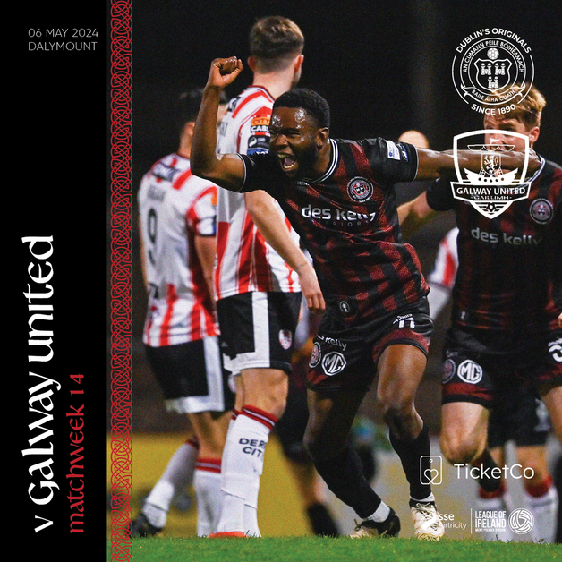 ❤️🖤 If you missed out on tickets to Friday's sold-out Dublin derby, a reminder that we are back in action again at Dalymount Park next Monday. 🎟️ Tickets for the Bank Holiday game, with the earlier kick-off time of 5pm, are available from tickets.bohemians.ie.