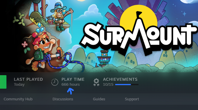 surmount takes over 1000 hours to complete [CONFIRMED] [OFFICIAL]