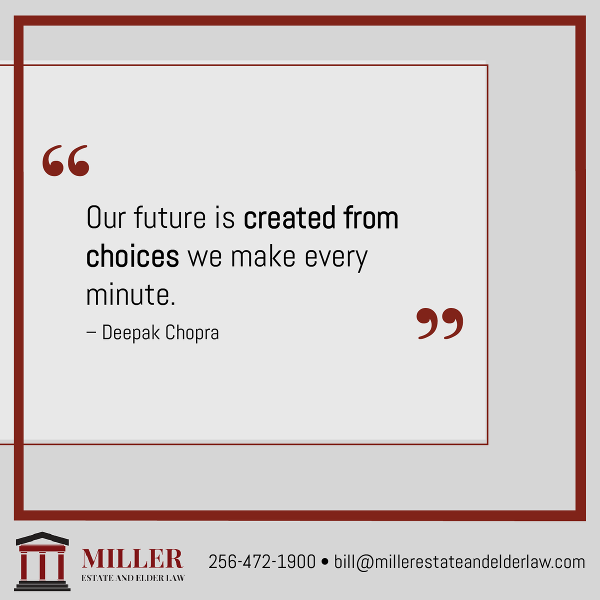 Create an estate plan that reflects your hopes and wishes for yourself and your loved ones.

The choices you make today will impact the future, so ensure a smooth journey ahead by taking action now. ⌛

#willsandtrusts #estateplanning #millerestateandelderlaw #alabamalawyer