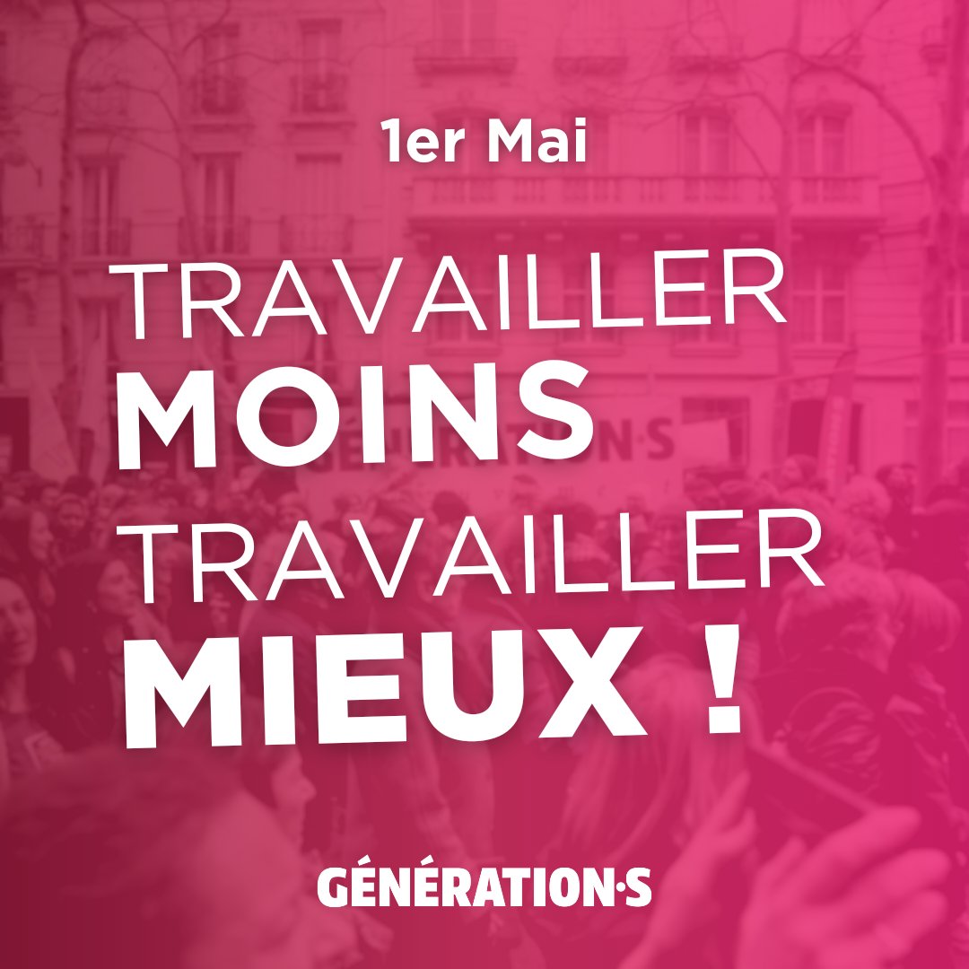 Travailler moins, travailler mieux ! Rendez-vous le 1er Mai partout en France et dans le monde pour la journée internationale des droits des travailleurs et travailleuses ✊️