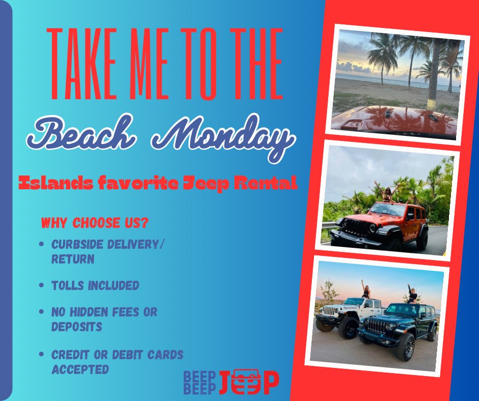 Take me to the beach Monday!!
#Jeep #beachday #PuertoRico