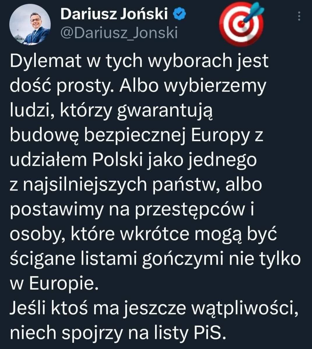 To naprawdę jest bardzo proste. KO to Zachód, PiS i Konfa to Wschód.