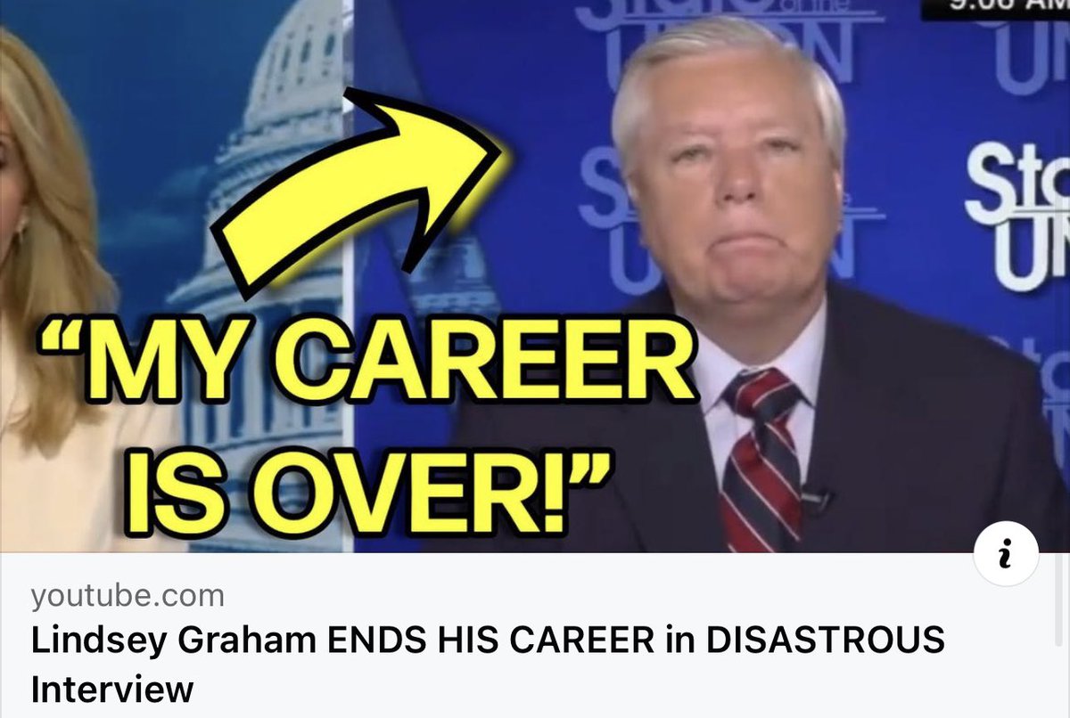 BREAKING VIDEO:🚨🚨🚨 Trumper Senator Lindsey Graham just ENDED his political career on live national television! Watch it here: youtu.be/1VfEDwkAgOE?si…