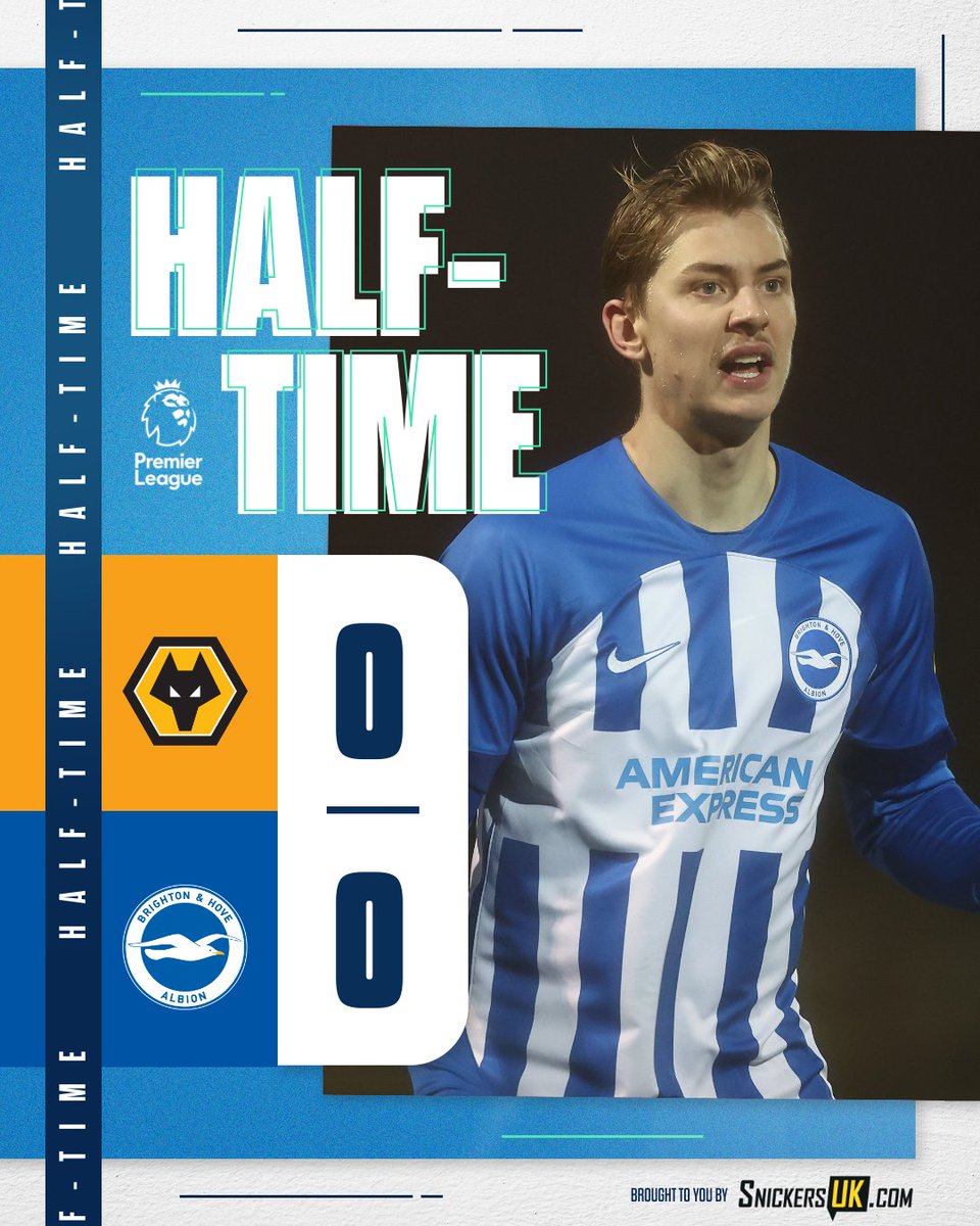 HT: Plenty of chances for both teams, but it remains goalless at Wolves in #PL2. 🤝 [0-0] 📲 snickersuk.com // #BHAFC 🔵⚪