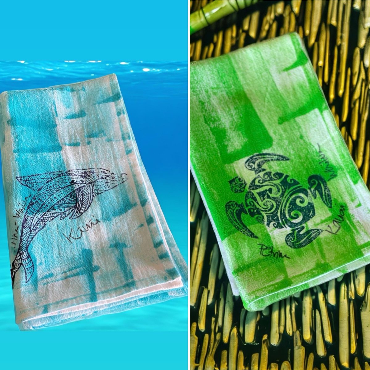 Hawaii Hand Painted Towels Best Selling Gift Kauai made gift Hawaii Decor Cotton Towels Flour Sack Towels Mothers Day etsy.me/44nN116 via @Etsy #beachvibes #MothersDayGifts #etsyshop #MondayMotivation #dolphin #TURTLE #GoodMorningEveryone