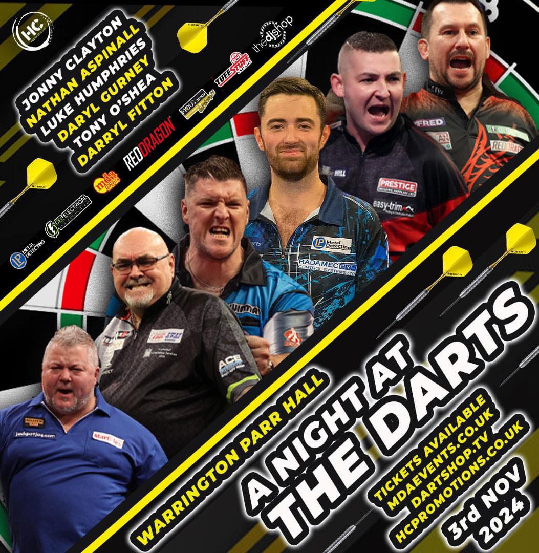 The best night of darts is coming to Warrington in a must-see evening of entertainment 🔥🎯🔥🎯 Do not miss this book now 🎫 👉🏻 bit.ly/Warrington24ds Tickets have flown so don't miss out 🤩