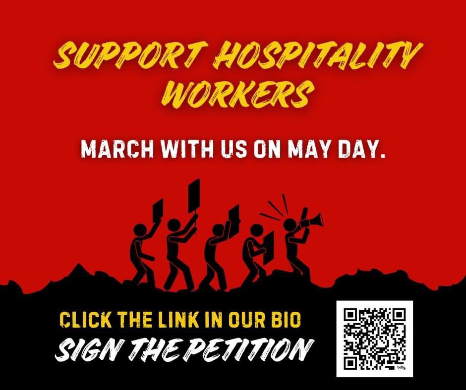 The San Diego Labor Council and workers' unions @UNITEHERE30, @seiuusww, and @iatse122 will be rallying on May Day to push the San Diego Service Worker Minimum Wage Ordinance! Put it on your calendar and sign the petition in our bio. 🪧🪧🪧 #MayDay