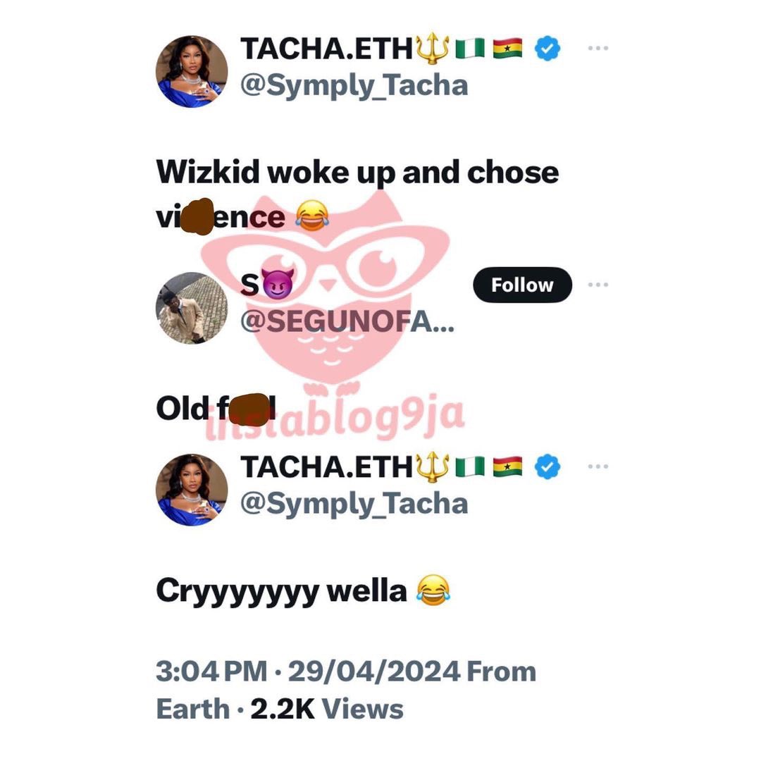 DonJazzy Vs Wizkid: OAP Tacha and a ‘fan’ trade words