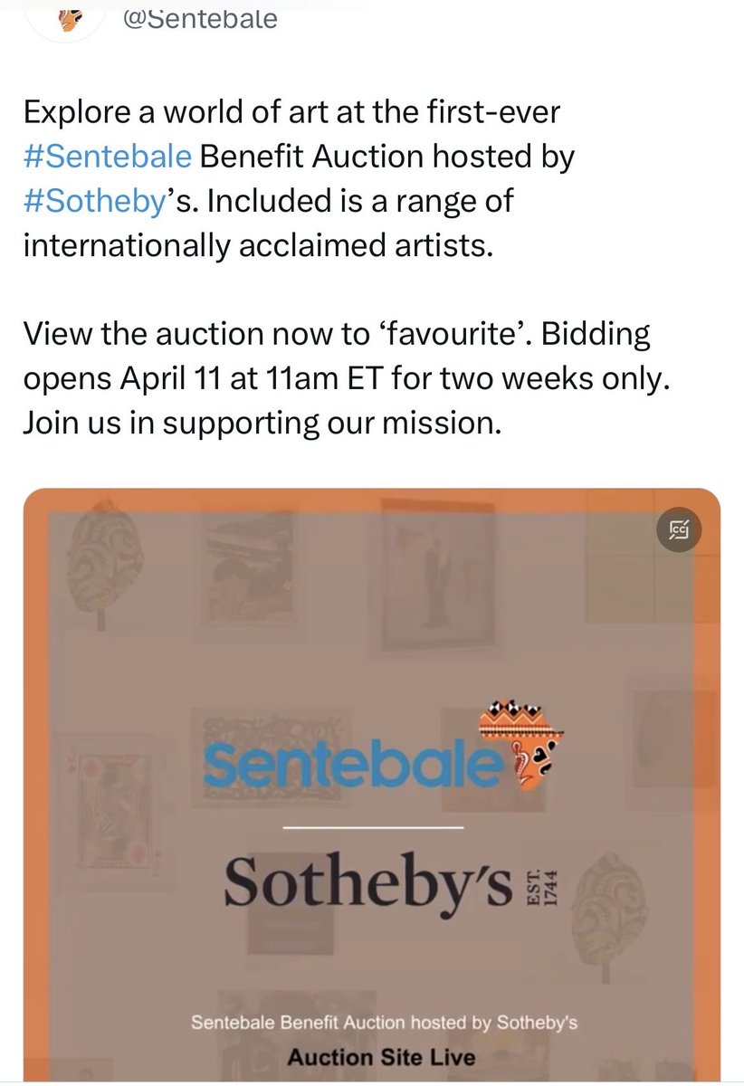 #Sentebale Benefit Auction by Sotheby’s  #PrinceHarry & #PrinceSeeiso  4/11/2024