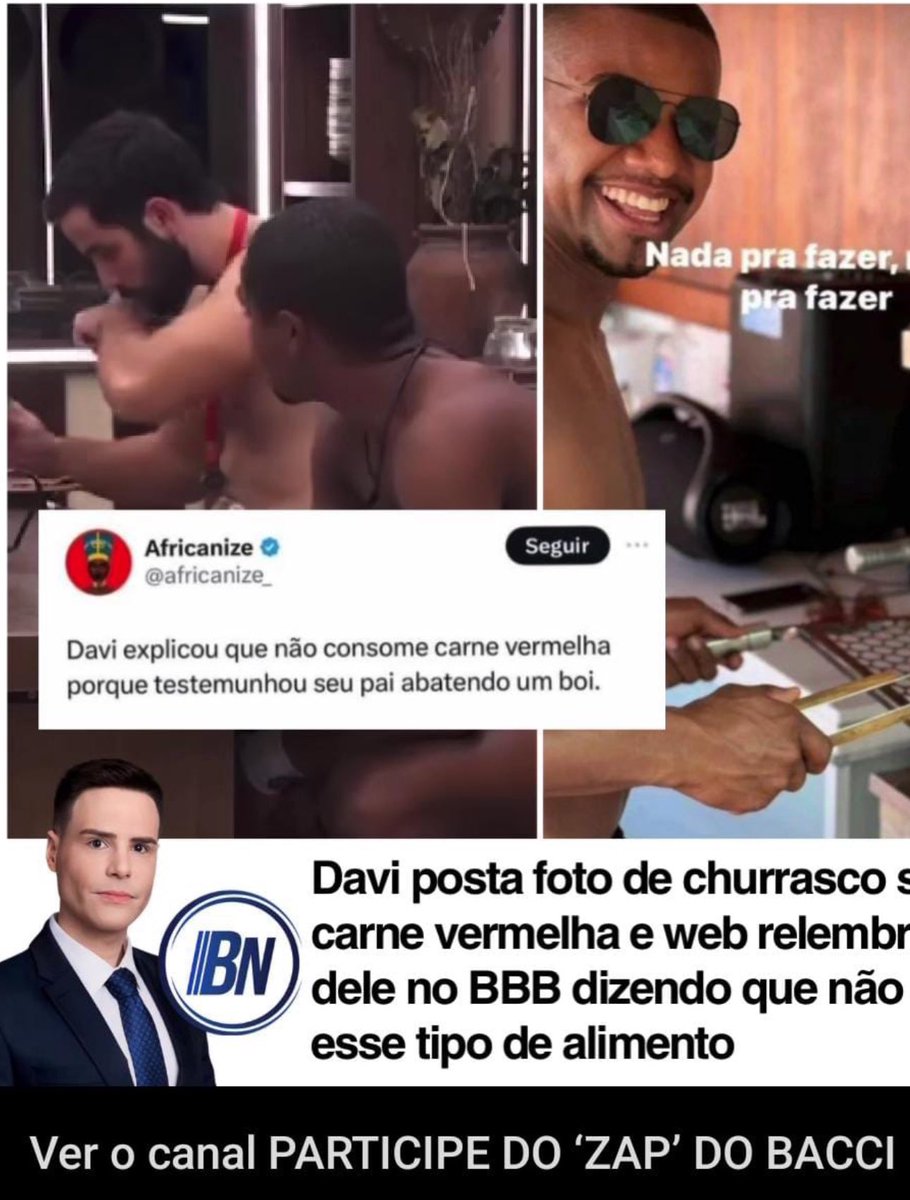 Aí oh mais mentira de @davibritof não comia carne vermelha, só no reality #BBB24   #ATardeÉSua Sônia Abrao Wladimir ACREDITARAM #FofocalizandoNoSBT